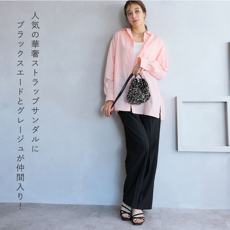 スクエアトゥアシメ華奢アンクルストラップサンダル[品番 スクエアトゥアシメ華奢アンクルストラップサンダル[品番
