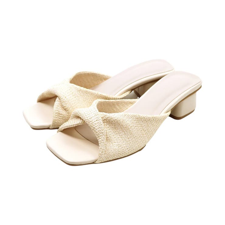 アイボリー | ツイストデザインミュールサンダル | VIVIAN COLLECTION