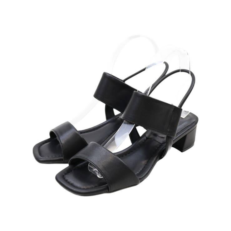 ブラック | 履きごこちやみつき感激 ゴムストラップサンダル | VIVIAN COLLECTION