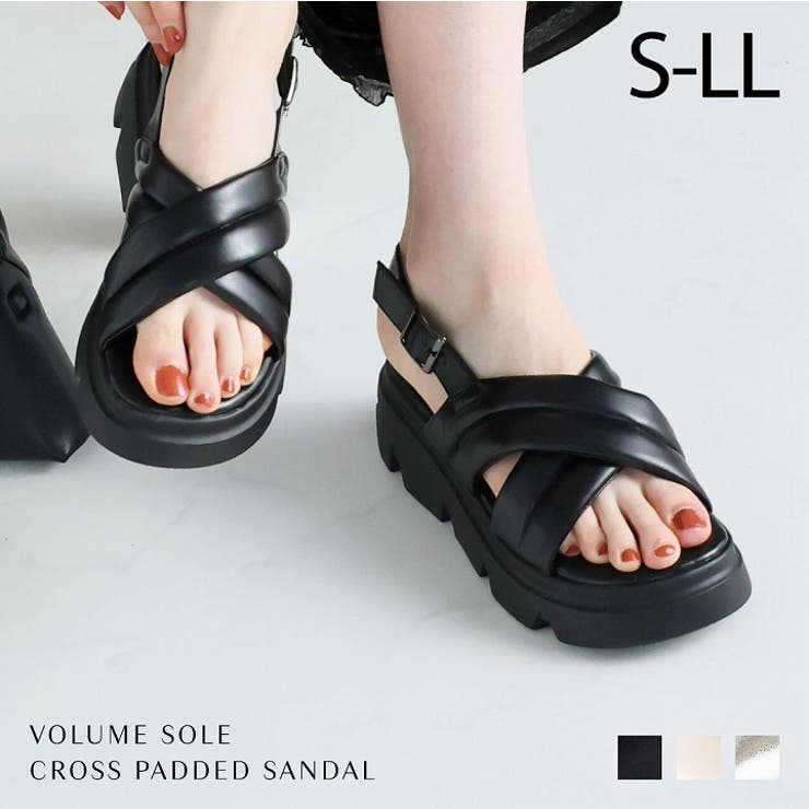 厚底クロスパデッドストラップサンダル | VIVIAN COLLECTION | 詳細画像1 