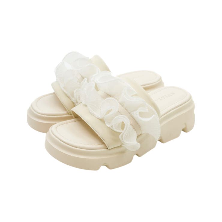 アイボリー | シアーフリル厚底サンダル | VIVIAN COLLECTION