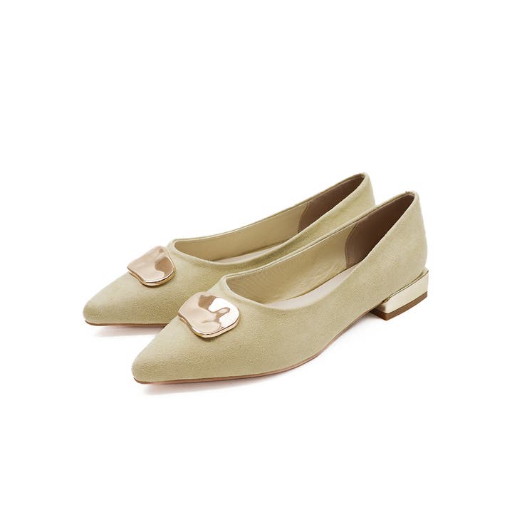 イエロースエード | ポインテッドトゥニュアンスモチーフパンプス | VIVIAN COLLECTION