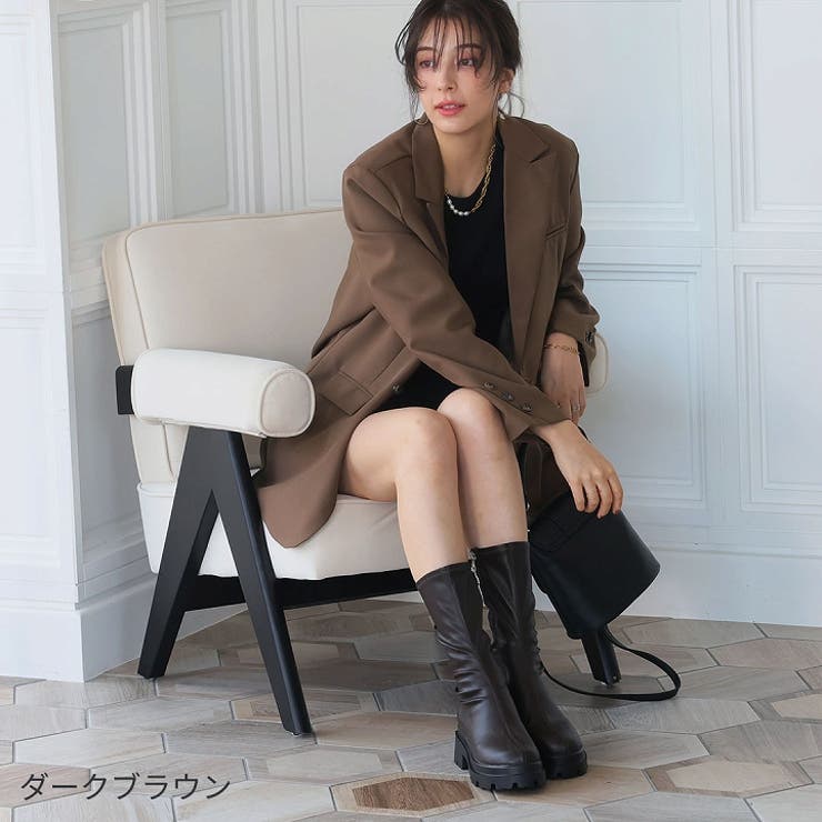 厚底ストレッチミドルブーツ[品番：VIVS0009756]｜VIVIAN