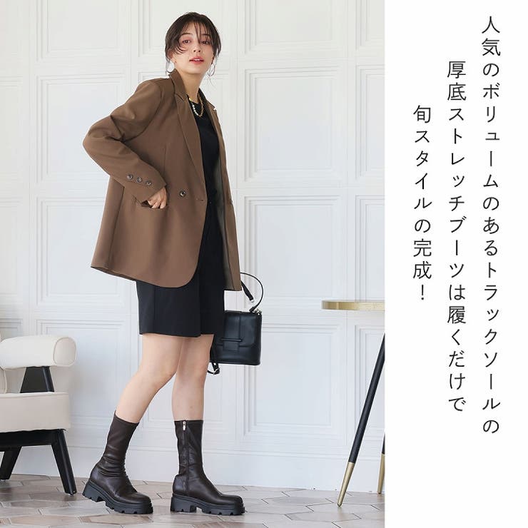 厚底ストレッチミドルブーツ[品番：VIVS0009756]｜VIVIAN