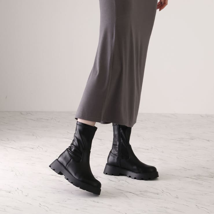 INDIVI】美品インディヴィ 高級シルク ストレッチ ブーツカット