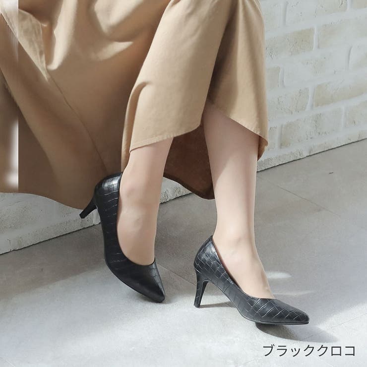 ニッセン パンプス 靴 ぴたっプス ポインテッドトゥ 9cmヒール