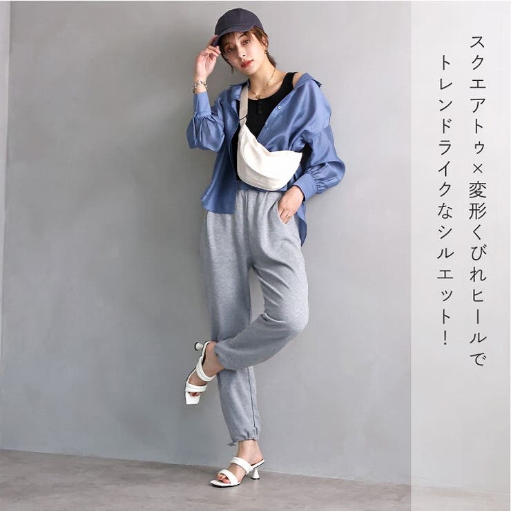 22春夏新作Vivianサンダルレディーススクエアトゥパデッドダブルベルトミュール6cmヒールブラック黒ベージュホワイト白グリーンV53013SM
