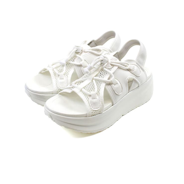 厚底メッシュレースアップダッドスポーツサンダル[品番：VIVS0009801