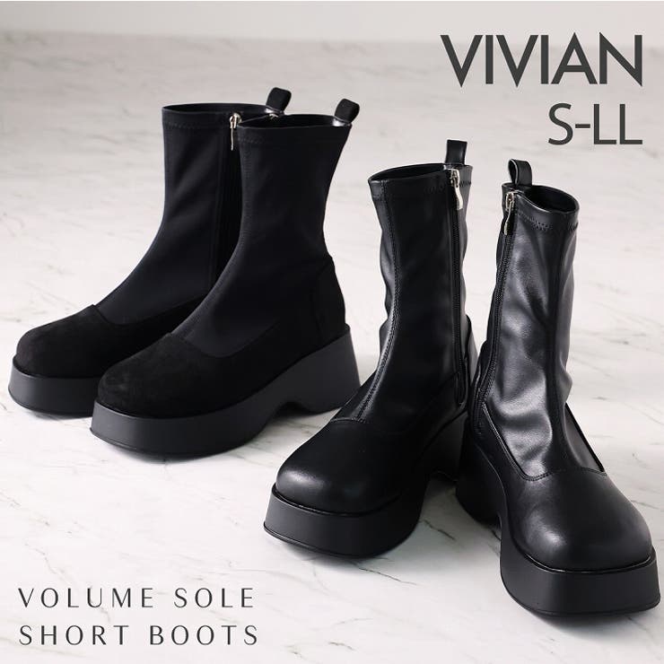 ボリュームトゥ厚底ストレッチブーツ | VIVIAN COLLECTION | 詳細画像1 