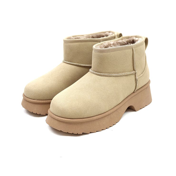 もふぽか厚底5.5cmチャンキーヒールムートンブーツ[品番：VIVS0010109