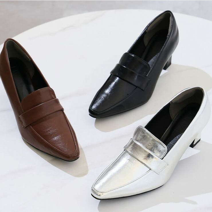 スクエアトゥデザインヒールローファーパンプス | VIVIAN COLLECTION | 詳細画像22 