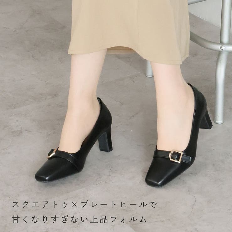スクエアトゥバックルベルトモチーフパンプス[品番：VIVS0009793]｜VIVIAN COLLECTION（ヴィヴィアンコレクション  ）のレディースファッション通販｜SHOPLIST（ショップリスト）