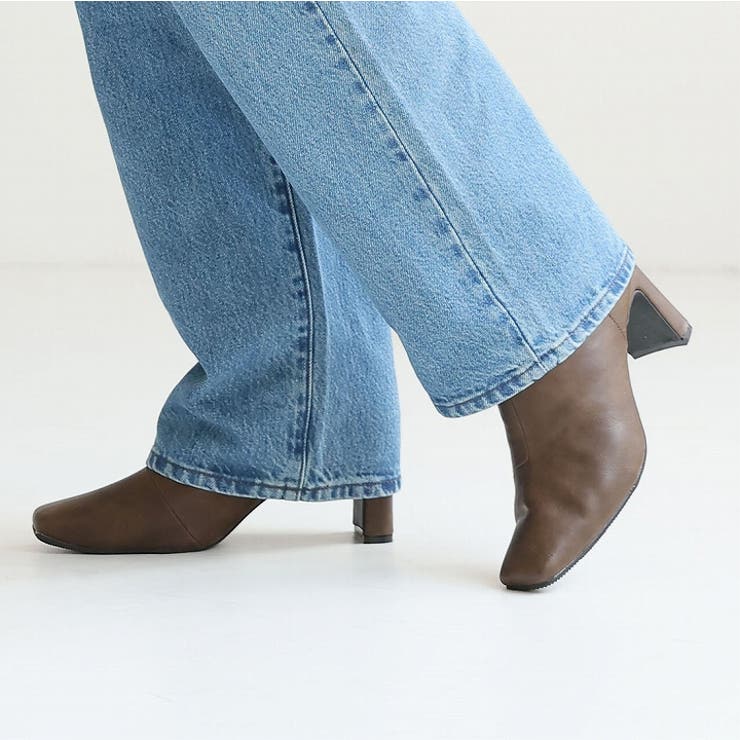 スクエアトゥプレートヒールショートブーツ | VIVIAN COLLECTION | 詳細画像12 