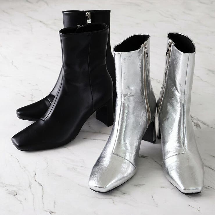 スクエアトゥプレートヒールショートブーツ | VIVIAN COLLECTION | 詳細画像17 