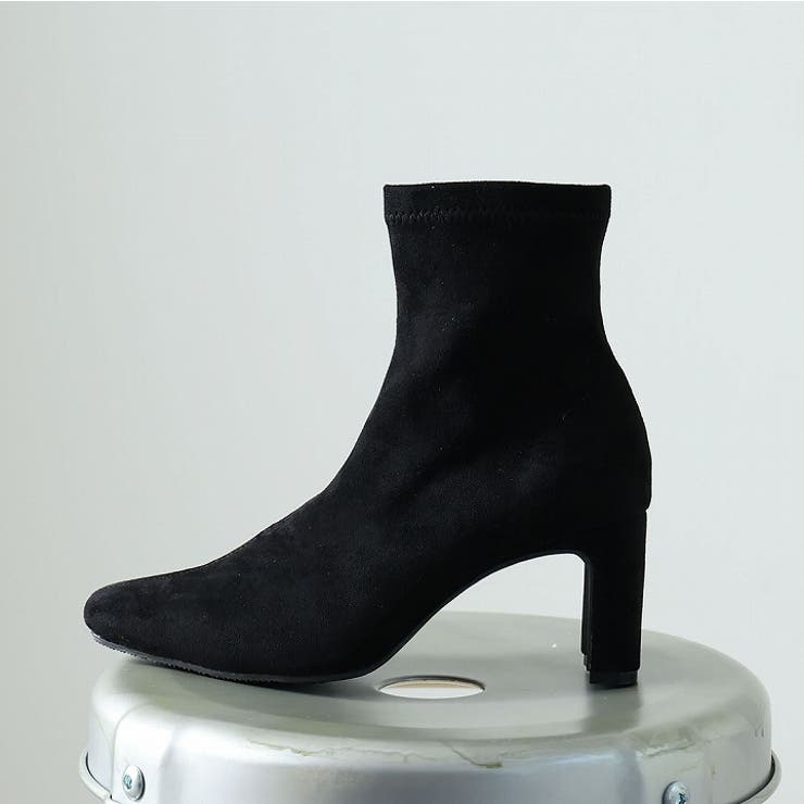 スクエアトゥプレートヒールストレッチショートブーツ | VIVIAN COLLECTION | 詳細画像20 