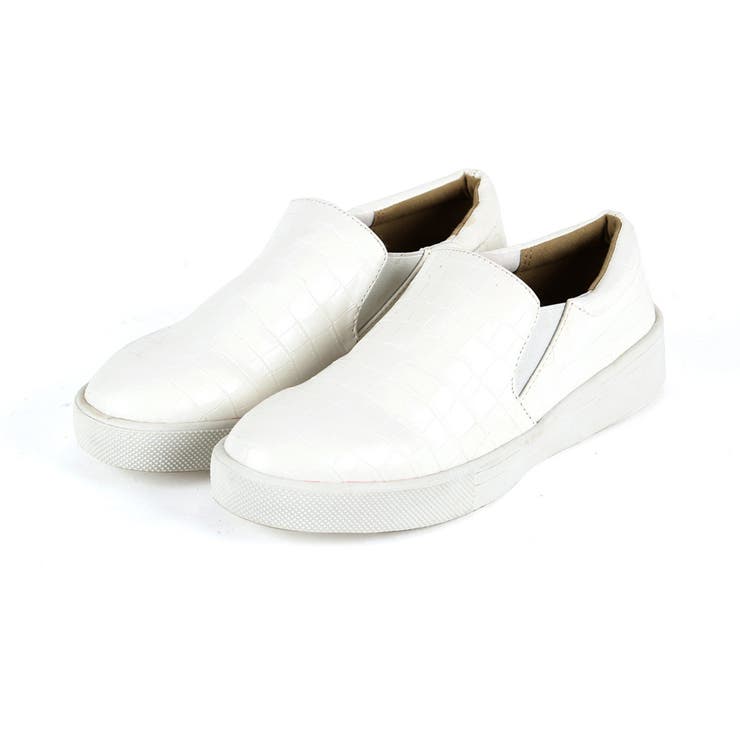 ホワイトクロコ | ローテクスリッポンスニーカー | VIVIAN COLLECTION