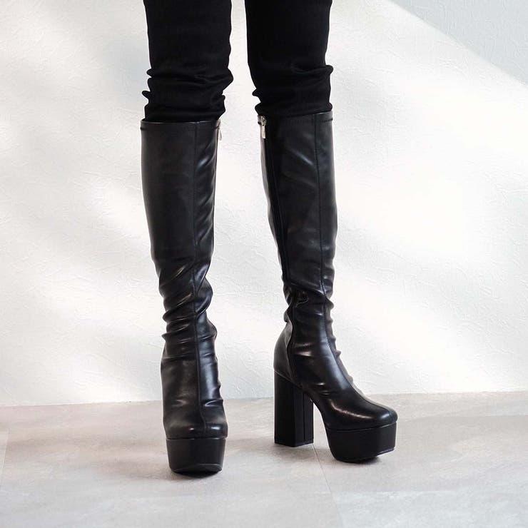厚底プラットフォームストレッチロングブーツ[品番：VIVS0009668]｜VIVIAN Collection （ヴィヴィアンコレクション  ）のレディースファッション通販｜SHOPLIST（ショップリスト）