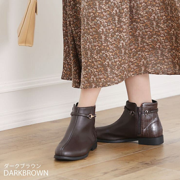 軽量ソール＆ローヒールサイドビット付きショートブーツ | VIVIAN COLLECTION | 詳細画像14 