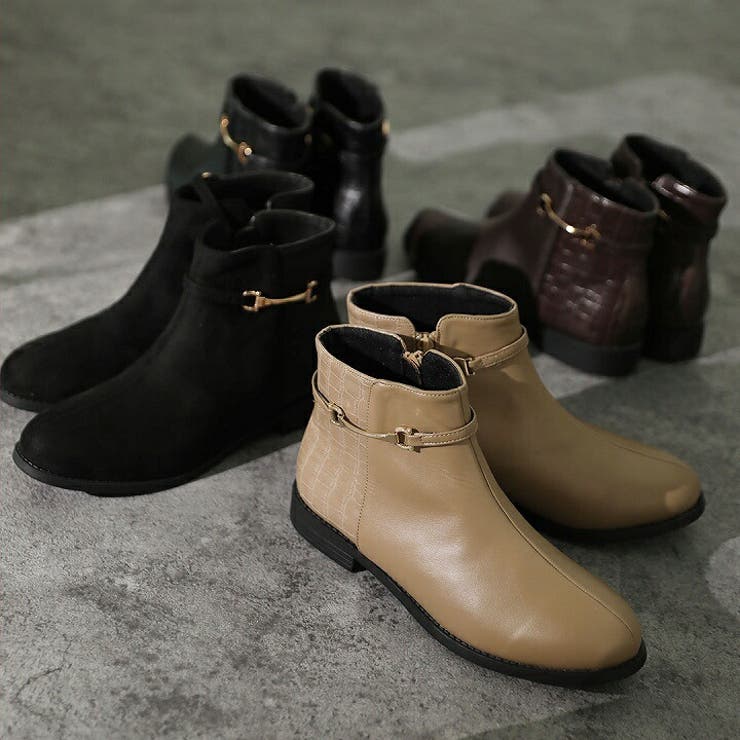 軽量ソール＆ローヒールサイドビット付きショートブーツ | VIVIAN COLLECTION | 詳細画像17 