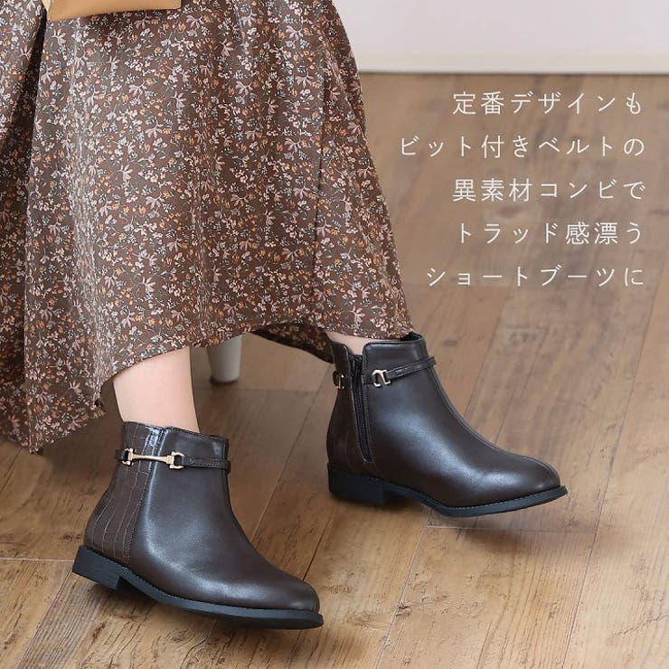 軽量ソール＆ローヒールサイドビット付きショートブーツ | VIVIAN COLLECTION | 詳細画像5 