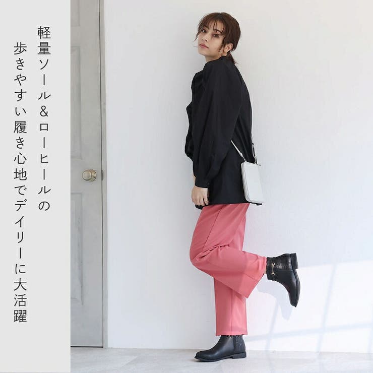 軽量ソール＆ローヒールサイドビット付きショートブーツ | VIVIAN COLLECTION | 詳細画像6 