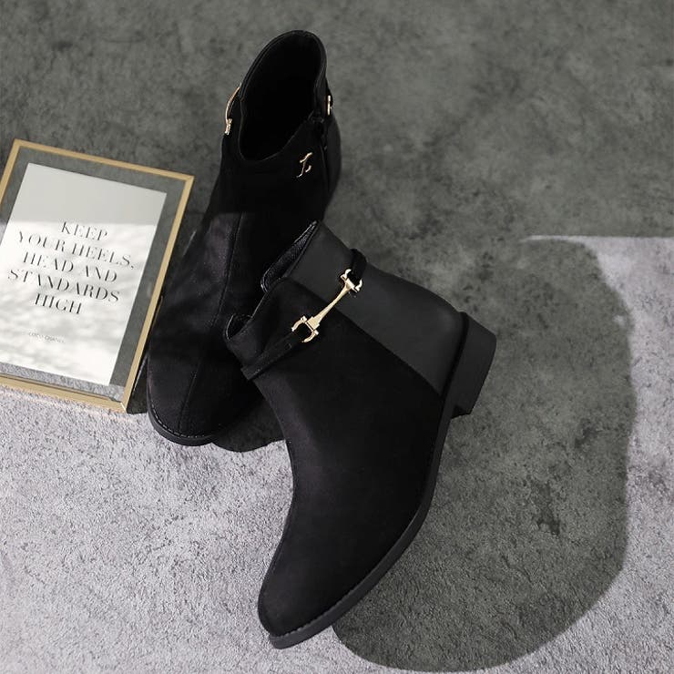 軽量ソール＆ローヒールサイドビット付きショートブーツ | VIVIAN COLLECTION | 詳細画像7 