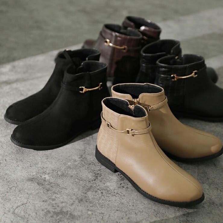 軽量ソール＆ローヒールサイドビット付きショートブーツ | VIVIAN COLLECTION | 詳細画像8 