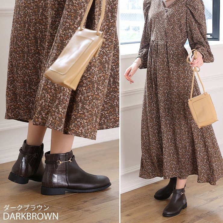 軽量ソール＆ローヒールサイドビット付きショートブーツ | VIVIAN COLLECTION | 詳細画像10 