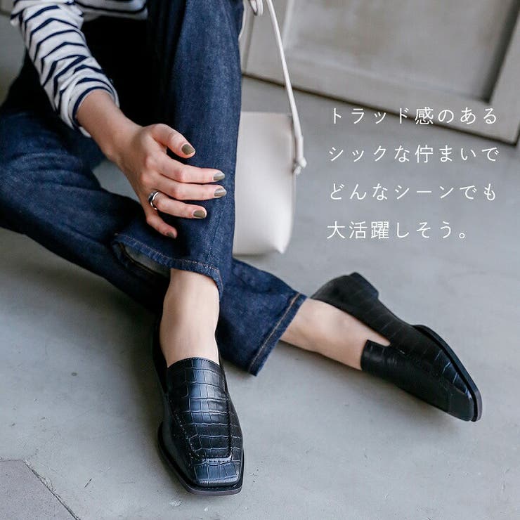 スクエアトゥピースソールヴァンプローファー[品番：VIVS0000869