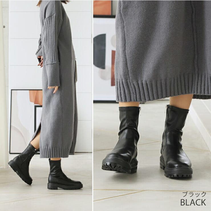 厚底ストレッチショートブーツ[品番：VIVS0009646]｜VIVIAN