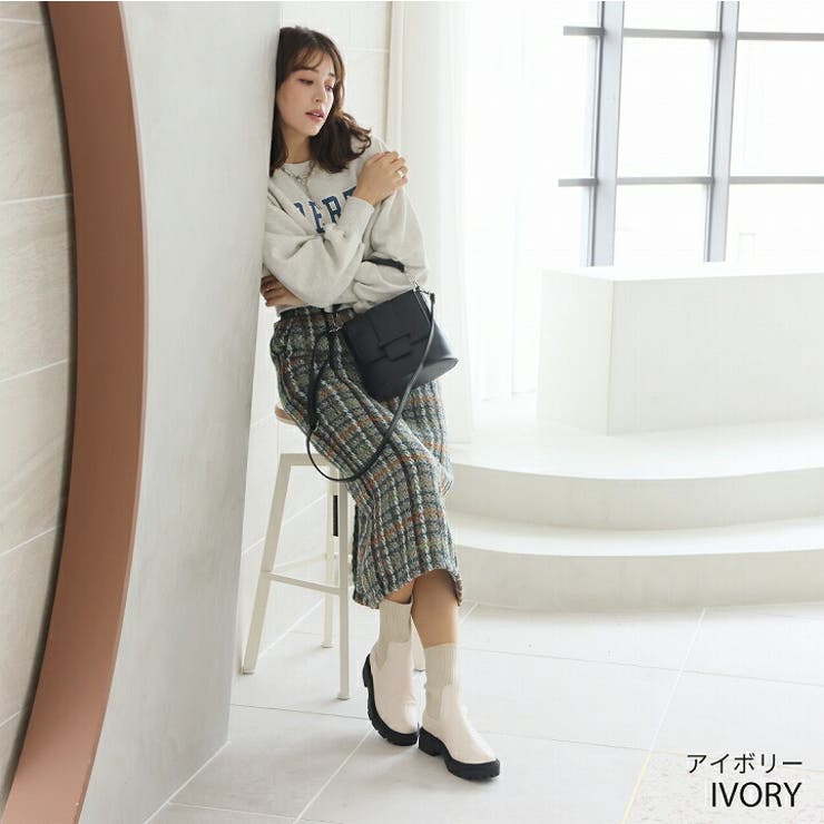 厚底ニットミドルブーツ[品番：VIVS0009847]｜VIVIAN COLLECTION