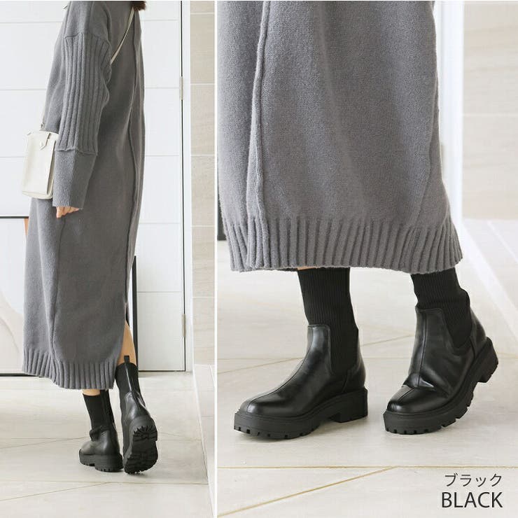 厚底ニットミドルブーツ[品番：VIVS0009847]｜VIVIAN COLLECTION