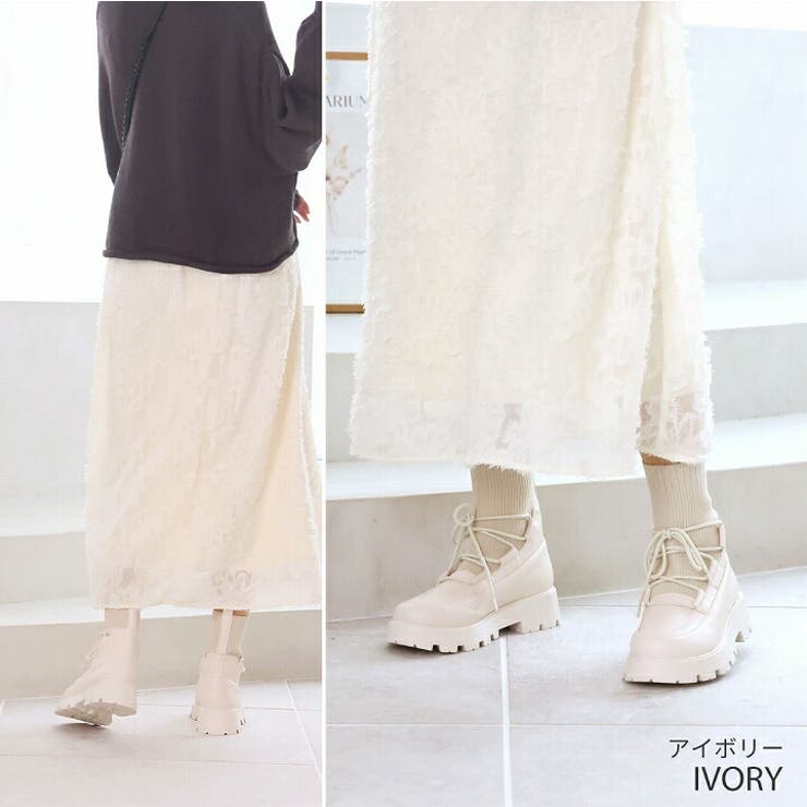 厚底レースアップニットブーツ[品番：VIVS0009848]｜VIVIAN