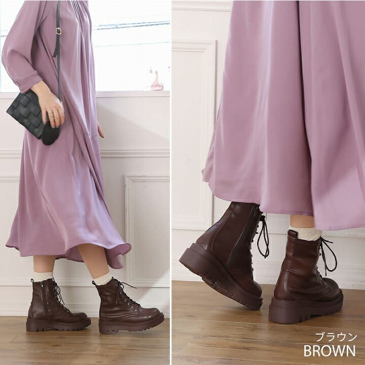 厚底レースアップストレッチショートブーツ | VIVIAN COLLECTION | 詳細画像11 