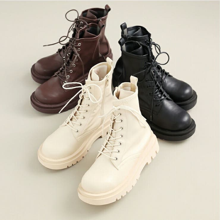 厚底レースアップストレッチショートブーツ | VIVIAN COLLECTION | 詳細画像12 
