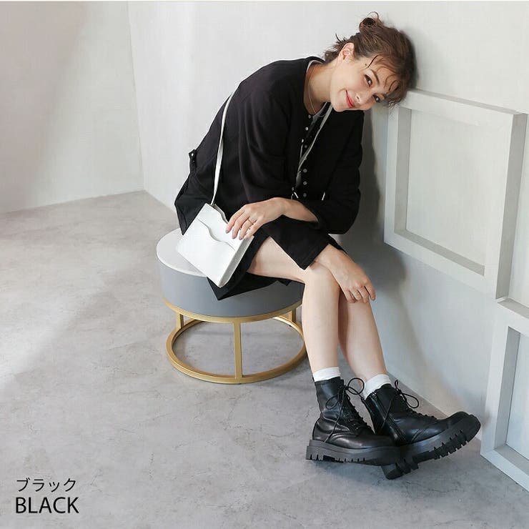 厚底レースアップストレッチショートブーツ | VIVIAN COLLECTION | 詳細画像13 