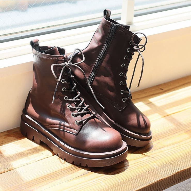 厚底レースアップストレッチショートブーツ | VIVIAN COLLECTION | 詳細画像7 