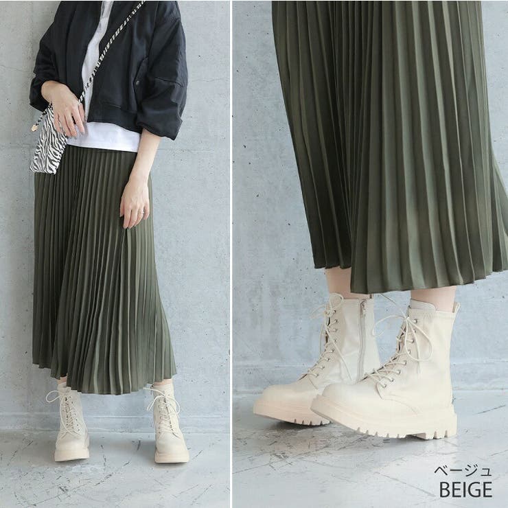 厚底レースアップストレッチショートブーツ | VIVIAN COLLECTION | 詳細画像9 