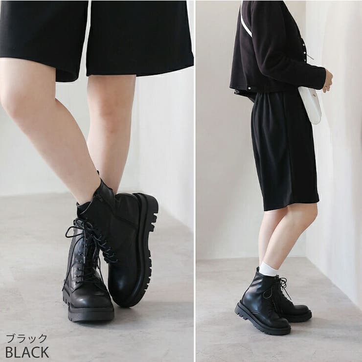厚底レースアップストレッチショートブーツ | VIVIAN COLLECTION | 詳細画像10 