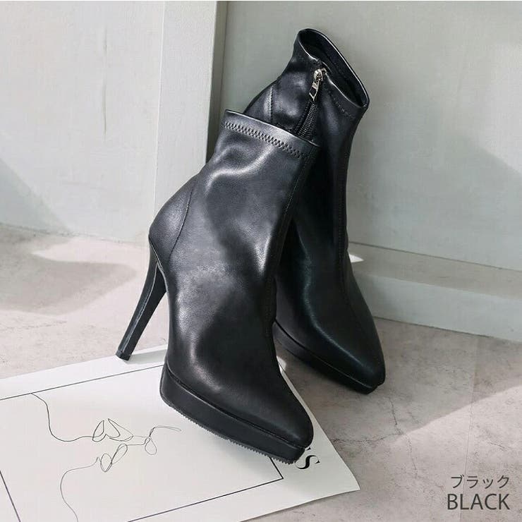 ポインテッドトゥプラットフォームストレッチショートブーツ | VIVIAN COLLECTION | 詳細画像18