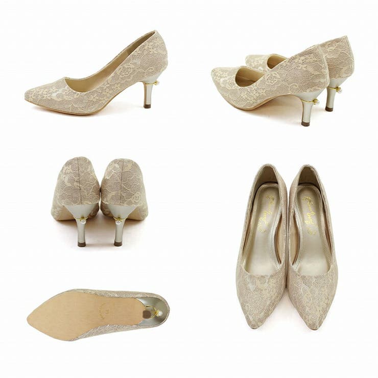 パールリング付きヒールレースグリッターパンプス | VIVIAN COLLECTION | 詳細画像3 