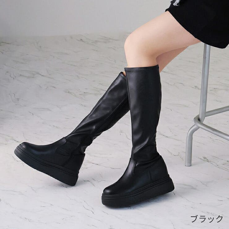 厚底ボリュームソールストレッチロングブーツ | VIVIAN COLLECTION | 詳細画像19 