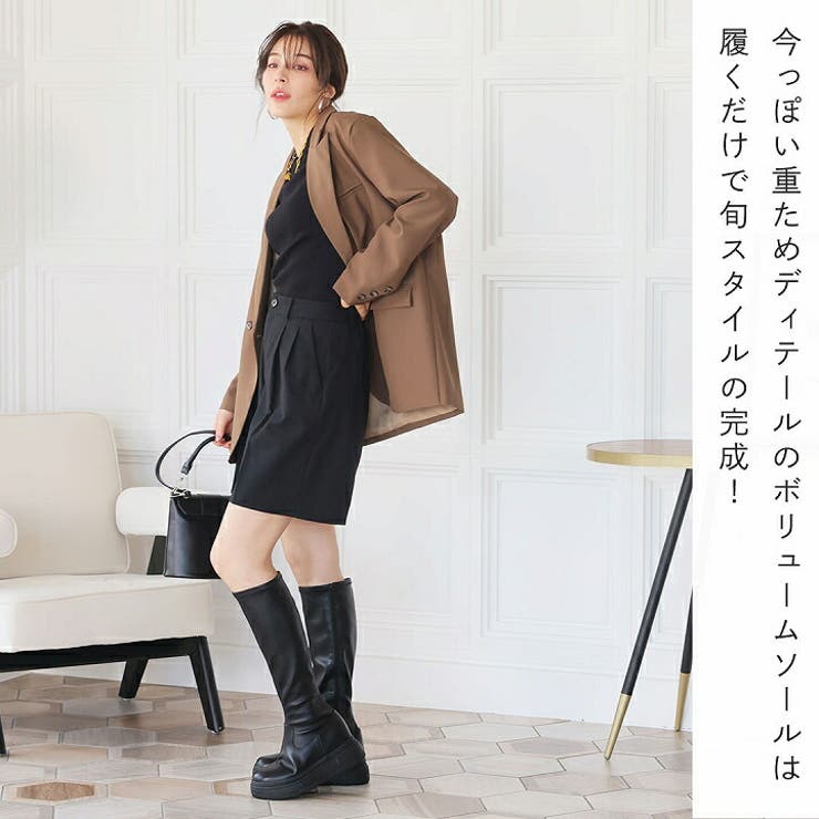 厚底ボリュームソールストレッチロングブーツ | VIVIAN COLLECTION | 詳細画像5 