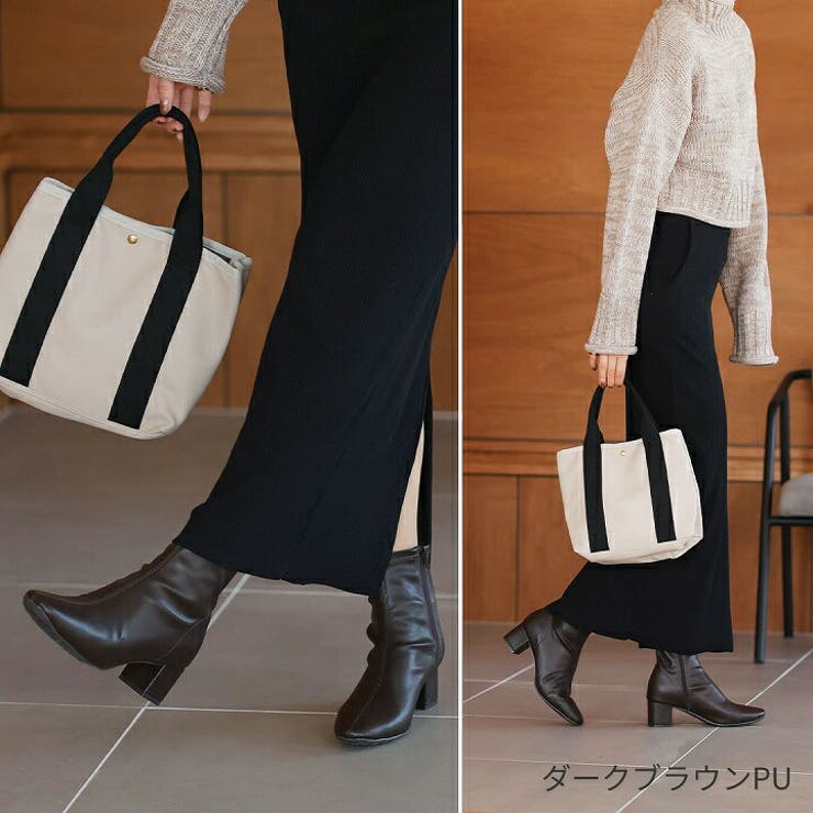 スクエアトゥストレッチショートブーツ 袴ブーツ[品番