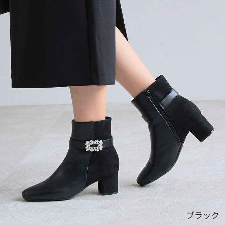 ROGER VIVIER スクエアバックル ショートブーツ 36 いい スエード