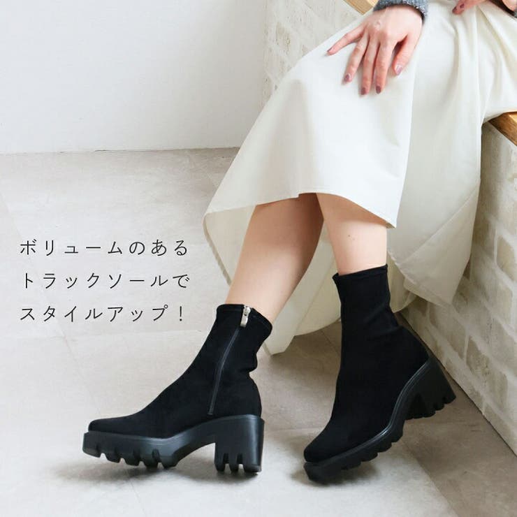 スクエアトゥ厚底ストレッチショートブーツ[品番：VIVS0009652]｜VIVIAN COLLECTION（ヴィヴィアンコレクション  ）のレディースファッション通販｜SHOPLIST（ショップリスト）