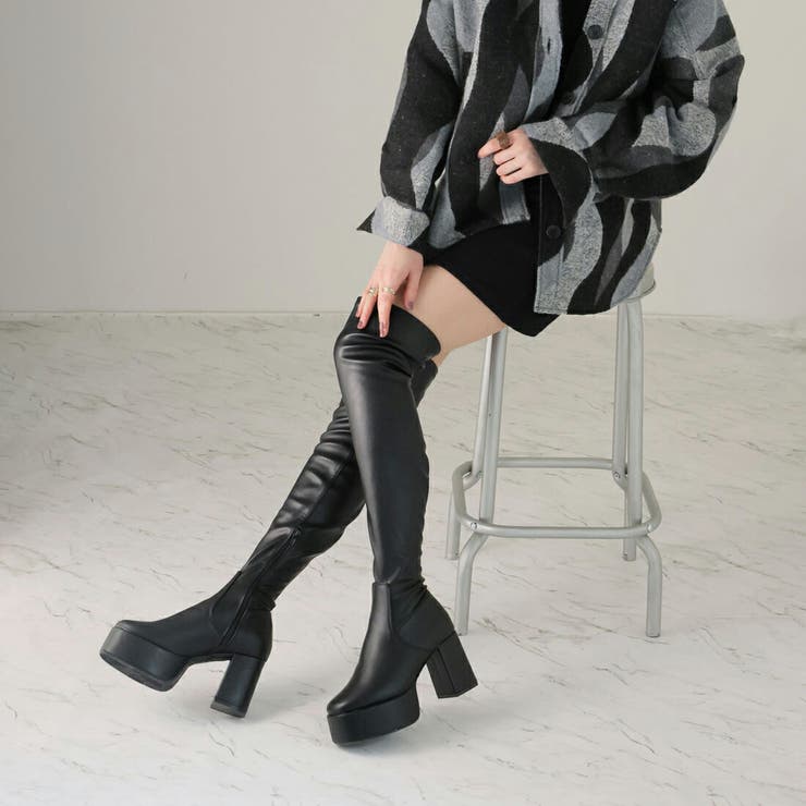 厚底プラットフォームストレッチニーハイブーツ[品番：VIVS0009944]｜VIVIAN COLLECTION（ヴィヴィアンコレクション  ）のレディースファッション通販｜SHOPLIST（ショップリスト）