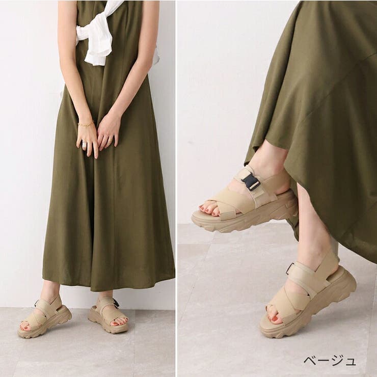 極美品◆VIVAIA　スポーツサンダル　クロス　軽量　バックストラップ　グリーン 極美品◇VIVAIA スポーツサンダル クロス 軽量 バックストラップ