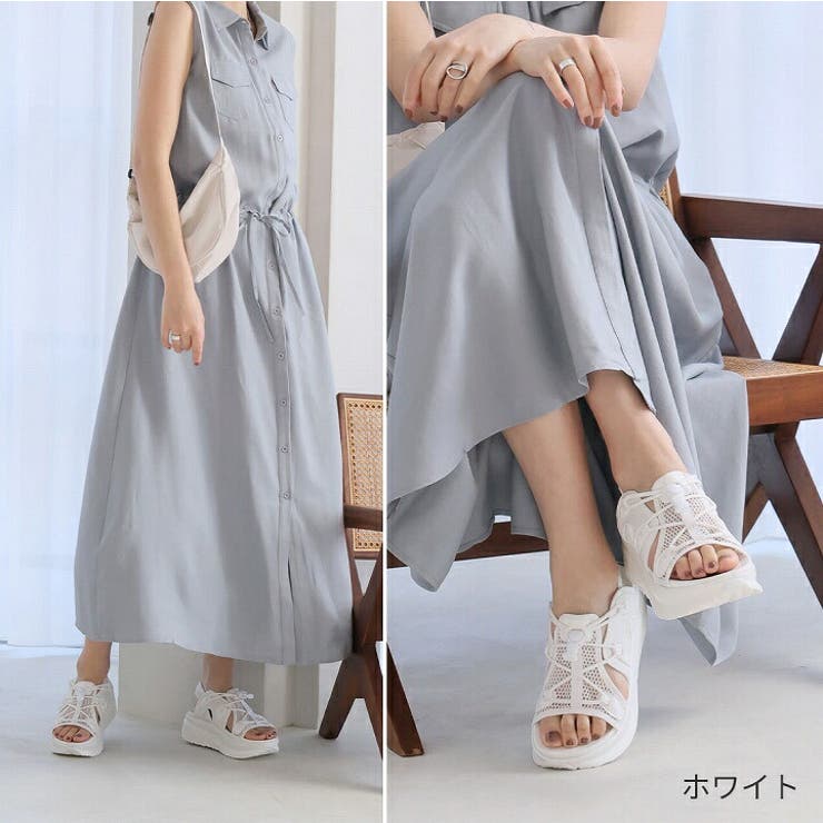 厚底メッシュレースアップダッドスポーツサンダル | VIVIAN COLLECTION | 詳細画像11 