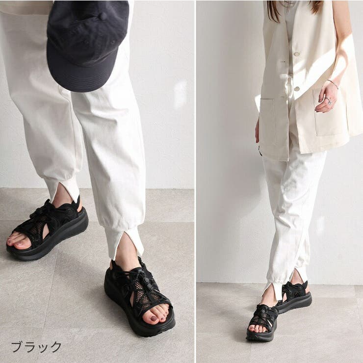 厚底メッシュレースアップダッドスポーツサンダル[品番：VIVS0009801